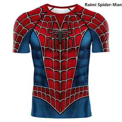 Buy Raimi Spider-Man Men's T-shirts Spiderman Costume COS Sport Short Sleeve Tee Gym • 16.91£