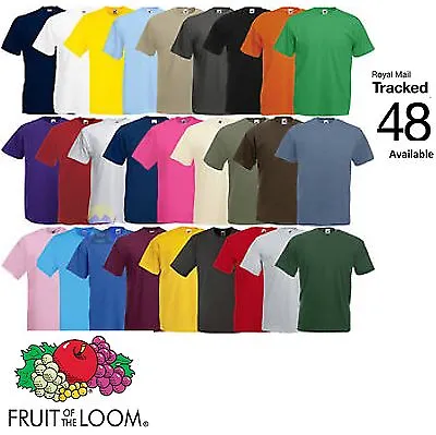 Buy Fruit Of The Loom 100% Cotton Plain Blank Men's Women's T-Shirts Value Weight • 4.99£