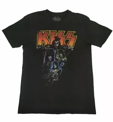 Buy Kiss T Shirt Official Neon Band Black Classic Rock - Size Large • 15£