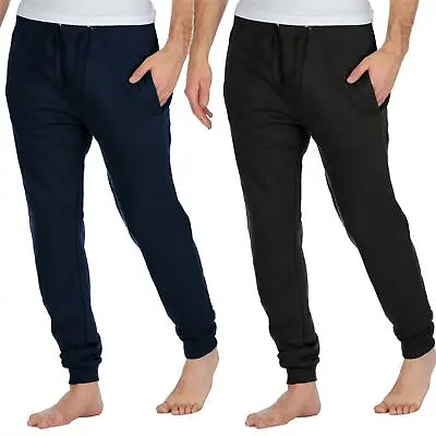 Buy Mens Lounge Pants Pyjama Pjs Bottom Fleece Cotton Rich Plain Soft Warm Nightwear • 16.99£