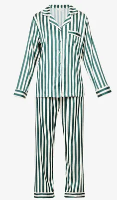 Buy The Nap Co. Satin Stripe Pyjama Set- Pink/Green Size S/ UK 8-10 • 93.87£