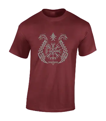 Buy Viking Dragons Mens T Shirt Cool Odin Thor Mythical Valhalla Hammer Norse Top • 9.99£
