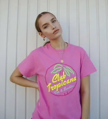 Buy Unisex Pink Club Tropicana T Shirt-Wham-George Michael-Fluorescent Wording • 20£