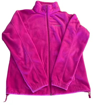 Buy Columbia Fleece Full Zip Adjustable Waist Jacket Women’s Large Magenta Pink • 27.77£