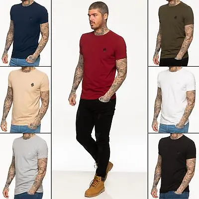 Buy Enzo Mens T Shirts Cotton Short Sleeve T-shirt Slim Fit Muscle Crew Neck Tee Top • 9.99£