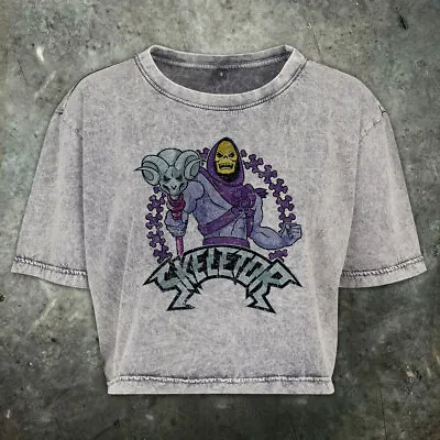 Buy Skelator He Man Acid Wash Crop Top 80s Vintage T Shirt Retro Kids She Ra Womens  • 19.99£