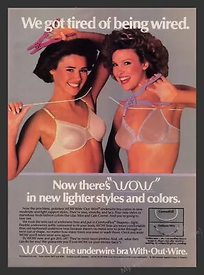 Buy WOW Bra Without Wires Two Brunettes 1980s Print Advertisement Ad 1985 • 10.61£