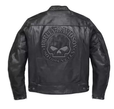 Buy Harley Davidson Reflective Skull Leather Mens Jacket Medium 98122-17em • 649.99£