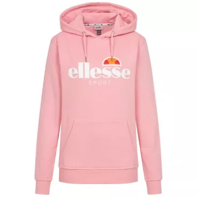 Buy Ladies Womens Ellesse Logo Hoodie Jacket Hooded Sweatshirt Jumper Hoody - Pink • 23.99£