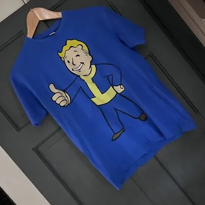 Buy Blue-Bethesda Fallout 4 Vault Pip Boy T-Shirt Size Small-Gaming-Retro-2012-Gamer • 16.75£
