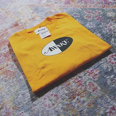 Buy Awake NY Split Logo T Shirt Yellow L RRP £42 Noah Brain Dead Fucking Awesome • 42£