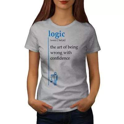 Buy Wellcoda Logic Art Womens T-shirt, Wrong Funny Casual Design Printed Tee • 14.99£