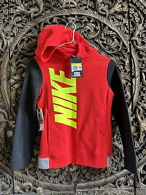 Buy Nike Red Hoodie Boys Size Small Standard Fit Spell Out Pockets Cotton Blend New • 14.48£