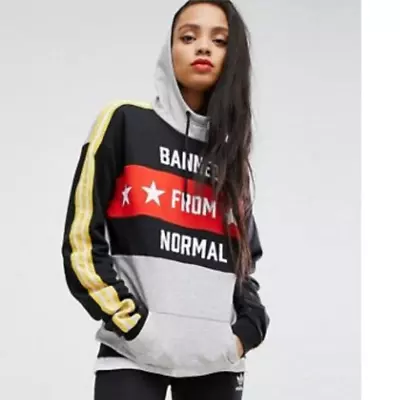 Buy Adidas X Rita Ora Banned From Normal Hoodie RARE Colorblock Graphic Sweatshirt S • 27.47£
