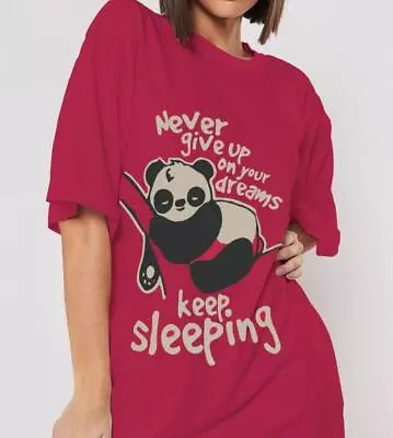 Buy Ladies Womens Short Sleeve Nightshirt Nightie Nightshirt PJ PYJAMAS With Print • 6.99£
