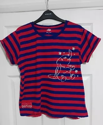 Buy Disney Dumbo Oversize T Shirt.  Navy/Red Stripe. Size Large. • 4.99£