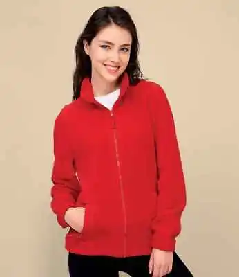 Buy SOLS Ladies North Fleece Jacket Full Zip Winter Warm Outdoor Zip Pockets 54500 • 19.99£