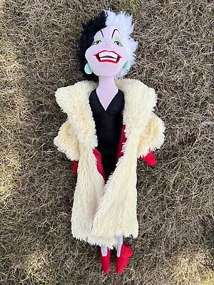 Buy Disney Store Cruella De Vil Plush 22” Doll Villain Fur Coat Cruella DeVille READ • 24.11£