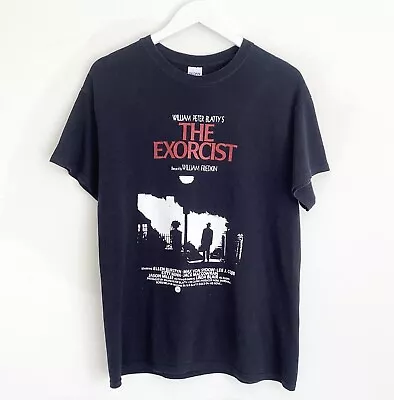 Buy The Exorcist T-shirt M Gildan Heavy Cotton Black Graphic Vintage Horror Film • 12£
