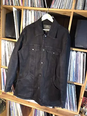 Buy Men’s Pretty Green Black Denim Peacoat Great Condition XL Jacket  • 34.99£