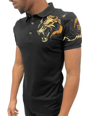 Buy Mens Urban Tiger T -shirt, Hip Hop Urban Polo Black Teeshirt, Tribal Tattoo • 23.74£