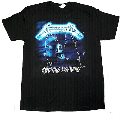 Buy METALLICA T-shirt Ride The Lightning Heavy Metal Tee Men's Black New • 22.31£