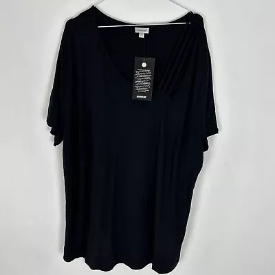 Buy Avenue V Cut Out Black T-Shirt Top UK26-28 56” Bust • 17.50£