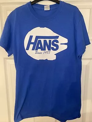 Buy Hans Blue Boys T-shirt With Star Wars Millennium Falcon Logo. Small Size • 0.99£