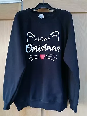 Buy Meowy Christmas Cat Christmas Jumper Size Age 10 *worn Twice* • 9.99£