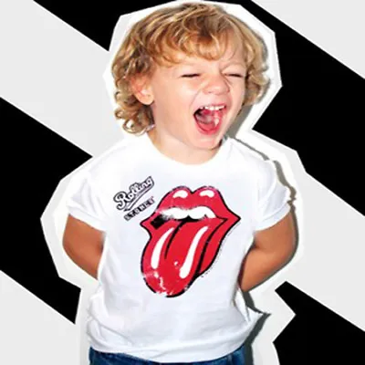 Buy Amplified Kids Rolling Stones White Lick Baby T Shirt • 14.99£