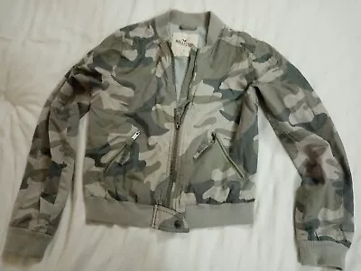Buy Hollister Womens Camouflage Jacket Grey/Green Size S • 20£