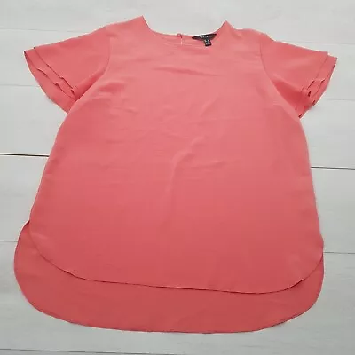 Buy NEW LOOK T-Shirt Top Size 16 Red Keyhole Short Sleeve Holiday Summer Casual • 8.93£