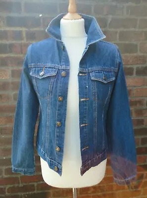 Buy Vintage Ladies Classic Style Denim Jacket By Eco. Blue . UK Size 8 • 8£