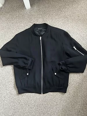 Buy Zara Black Bomber Style Jacket Size M • 14.95£