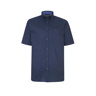 Buy KAM Jeanswear Men’s Dobby Print Short Sleeve Shirt Collar Shirt 2XL-8XL • 32.55£
