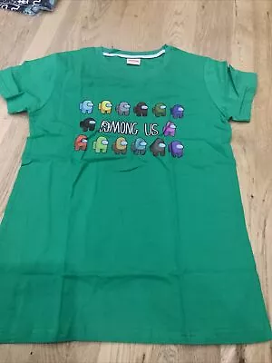 Buy Among Us Childrens Unisex T-Shirt - Green - Size 170cm - (12-13 Yrs) • 4.50£