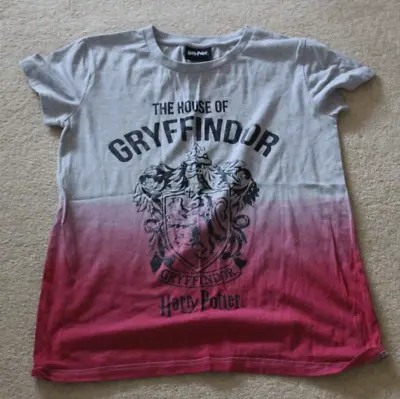 Buy Harry Potter Gryffindor  Pink & Grey Sparkly T Shirt Age 11-12 Yrs Hardly Worn • 6.99£