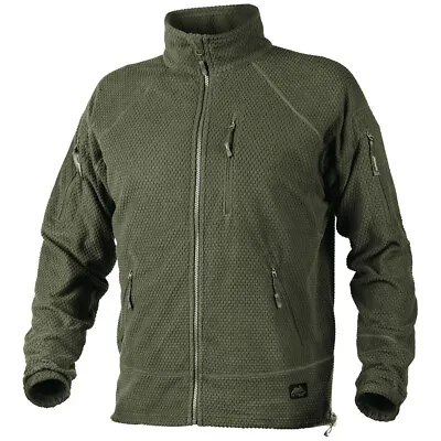 Buy Helikon Alpha Tactical Grid Fleece Military Cadet Combat Mens Jacket Olive Green • 54.90£