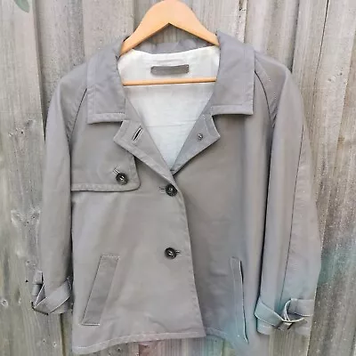 Buy Salvatore Santera Sz L 44 Grey Soft Leather Jacket Coat 3/4 Sleeves Pockets  • 37.31£