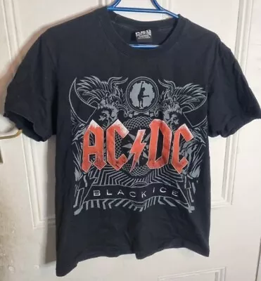 Buy AC/DC T Shirt Classic Rock Band Merch Tee Black Ice Size Medium • 14.30£