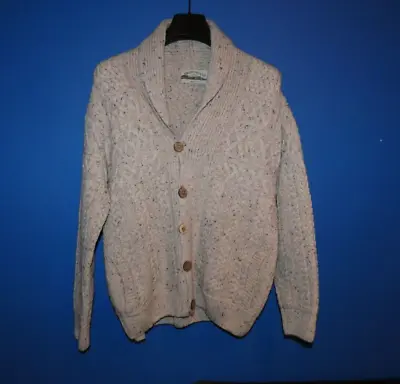 Buy ARAN CRAFTS IRELAND Cardigan Chunky 100% Merino Wool Size M Buttoned Sweater VGC • 30£