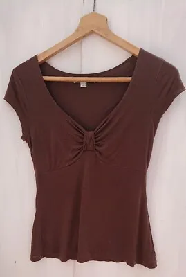 Buy Boden Brown Bow Front Double Layer Tshirt Top Size 10 • 15£