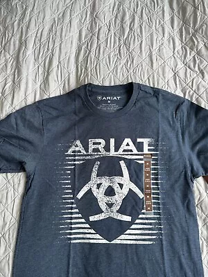 Buy Ariat Mens M T-Shirt Heather Shade Logo Short Sleeve Graphic Cowboy Western • 20£