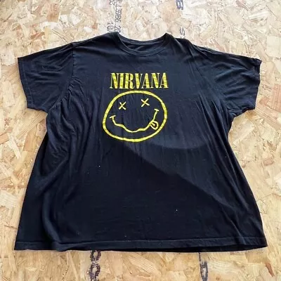 Buy Nirvana T Shirt 2XL XXL Black  Mens Graphic Band Music • 7.99£