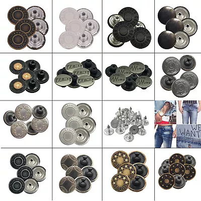 Buy 17mm Jeans Button Denim Replacement With Back Pins For Leather Jacket Handbags • 2.49£