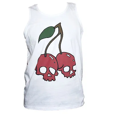 Buy CHERRY SKULLS Cute Goth T-shirt Vest Top Tattoo Retro Unisex Sleeveless S-2XL • 14£