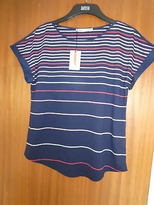 Buy Oasis Navy Multi-stripe T-shirt BNWT • 7.99£
