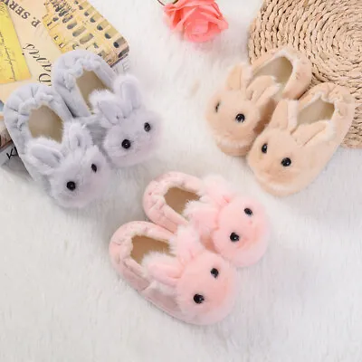 Buy Children Warm Cartoon Plush Bunny Cotton Slippers Winter Kids Girls Indoor Shoes • 6.99£