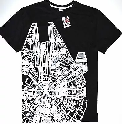 Buy Star Wars T Shirt Millennium Falcon 100% Cotton Mens Black UK Sizes M To XXXL • 17.95£