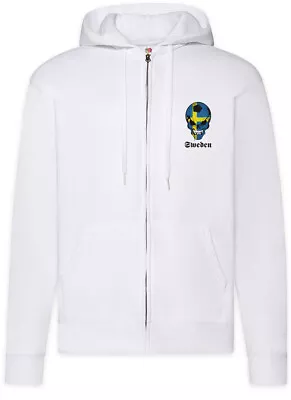 Buy Sweden Football Skull Flag Zipper Hoodie Flagge  Fan Fußball Schweden • 53.94£